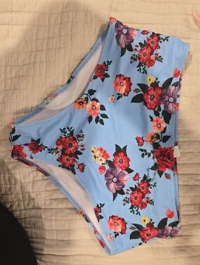 Light Blue Floral Bikini Bottoms